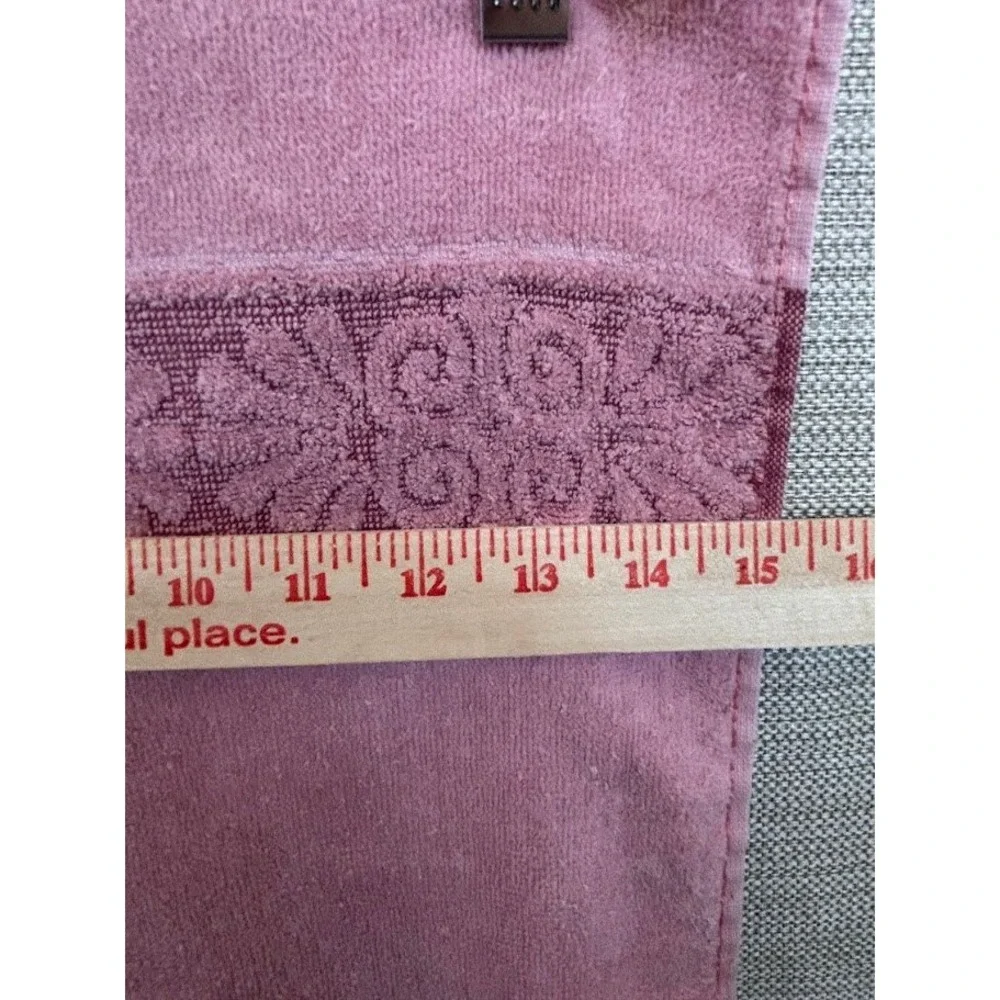 Vintage Cannon Santa Cruz Pink Hand Towel Lace Ribbon Modified Cottagecore USA